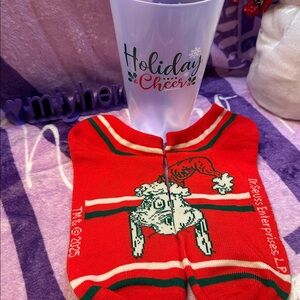 Max Grinch, Red And Green Socks With Holiday Cheer Tumbler